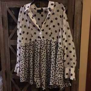 lane bryant polka dot shirt